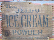 Load image into Gallery viewer, JELL-O ICE CREAM Old Wood Crate Box Panel Advertising Sign Genesee Food Leroy NY
