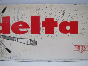 Orig DELTA BRUSHES Store Display Advertising Sign for Artists Signwriters etc