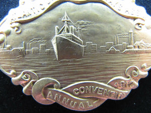1912 ATLANTIC DEEPER WATERWAYS Assn Medallion NEW LONDON Ornate Whitehead Hoag