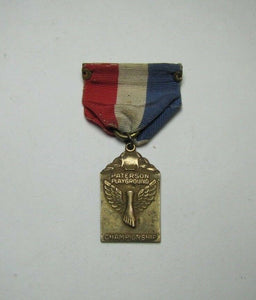 Old PATERSON PLAYGROUND CHAMPIONSHIP Winged Foot Sports Award Medallion Ribbon
