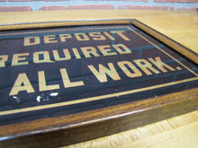 Load image into Gallery viewer, A DEPOSIT REQUIRED ON ALL WORK Original Old Reverse on Glass Wooden Framed Sign
