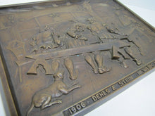 Load image into Gallery viewer, 1930s DEHLS &amp; STEIN NEWARK NJ Bar Pub Tavern Scene Bronze Plaque Sign Ornate
