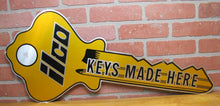 Load image into Gallery viewer, Vtg ILCO KEYS MADE HERE 2x Hardware Store Display Advertising Figural Trade Sign
