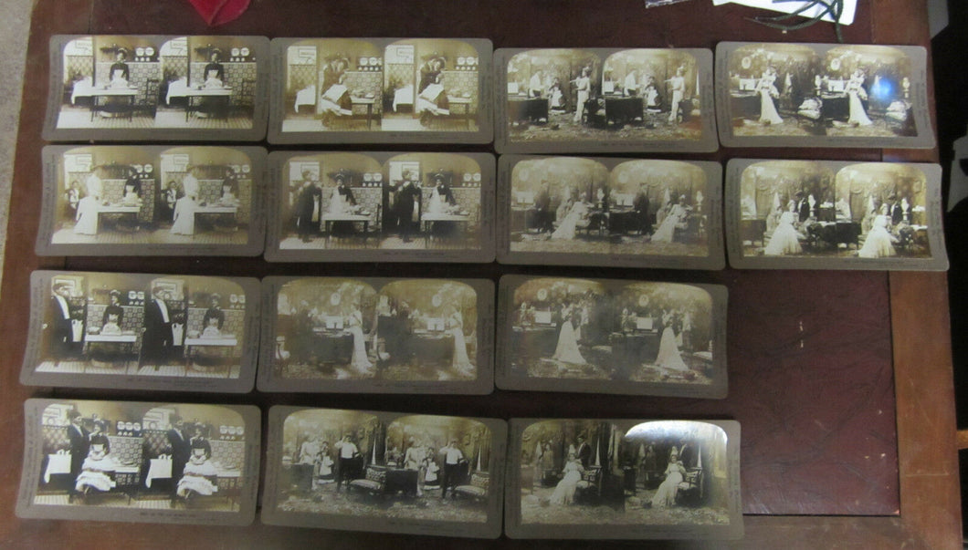 Antique RISQUE Stereoscope Cards 1901 Griffith & Griffith Philadelphia 14 cards