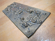 Load image into Gallery viewer, Antique Door Push Plate Ornate high relief Flowers Vines Scrollwork thin Brass
