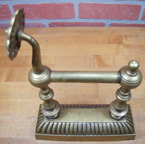 Antique Fireplace Tool Rest Brass Decorative Arts Hearth Ware Flower Ornate