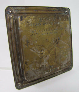 Antique SIAMESE COTTON DRYER FELTS Brass Advertising Tray W BARRELL BOSTON MASS