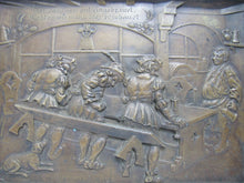 Load image into Gallery viewer, 1930s DEHLS &amp; STEIN NEWARK NJ Bar Pub Tavern Scene Bronze Plaque Sign Ornate
