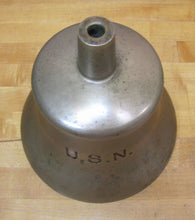 Load image into Gallery viewer, USN UNITED STATES NAVY Old BRASS NICKEL PLATED Retired Nautical Ships Boat Bell
