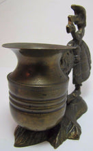 Load image into Gallery viewer, Old Bronze Girl Smelling Flower Figural Brass Match Toothpick Holder Bud Vase
