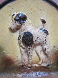 Old Cast Iron TERRIER Bookends figural wire fox dog book ends old paint