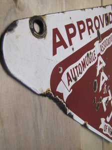 AUTOMOBILE ASSOCIATION OF NEW JERSEY Original Old Porcelain Sign Double Sided AA NJ