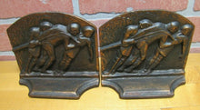 Load image into Gallery viewer, Orig Old &#39;GALLEY SLAVES&#39; Cast Iron Bookends circa 1920s decorative art book ends
