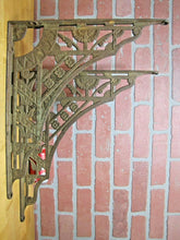 Load image into Gallery viewer, Art Nouveau Cast Iron Large Brackets 19c Decorative Arts Architectural Hardware
