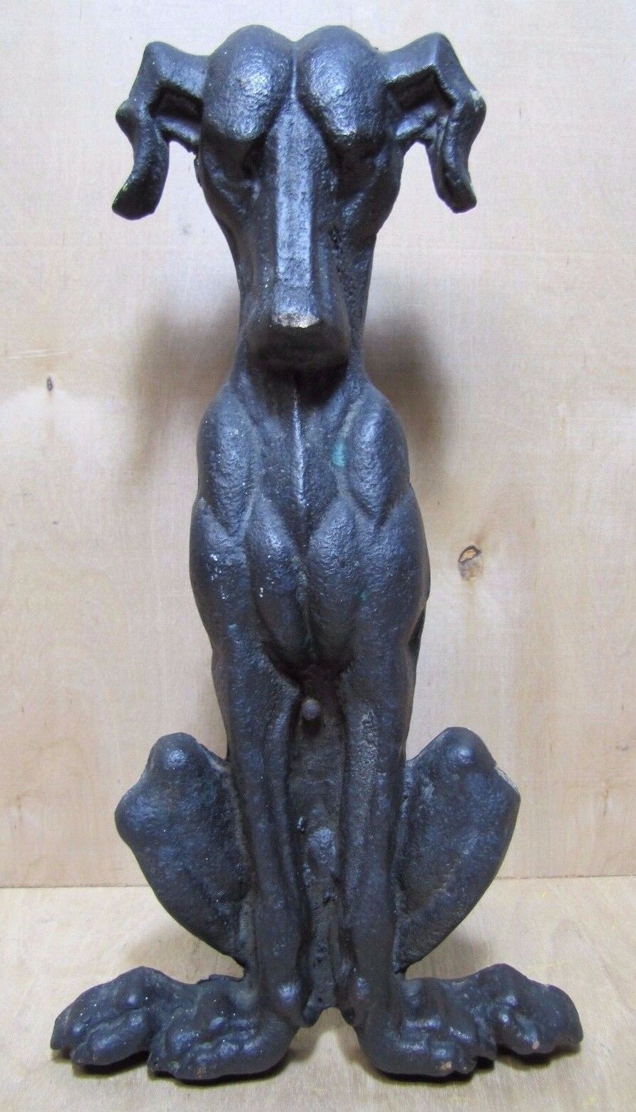Antique Brass Whippet Dog Doorstop Whimsical Decorative Art Statue Old Make-Do
