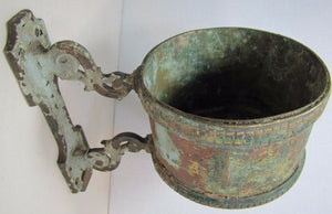 Antique Oil Lamp Wall Mount Bracket unique early bronze copper ornate detailing