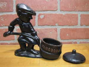 Antique Cast Iron PANGBORN Foundry Worker Doorstop Decorative Art Statue