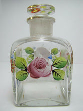 Load image into Gallery viewer, Antique BAY RUM Apothecary Drug Store Square Glass Bottle Hand Painted Jar
