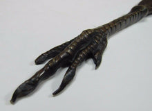 Load image into Gallery viewer, Antique BRONZE CHICKEN CLAW BIRD FOOT FEATHER Ornate Letter Opener Pager Turner
