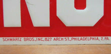 Load image into Gallery viewer, NO SMOKING Old Sign SCHWARTZ Bros PHILADELPHIA PA Embossed Tin Advertising
