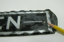Load image into Gallery viewer, MEN Antique Reverse Glass Chip Scalloped Edge Tin Frame Advertising Sign ROG
