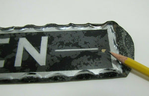 MEN Antique Reverse Glass Chip Scalloped Edge Tin Frame Advertising Sign ROG