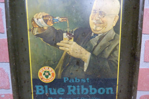 Antique PABST BLUE RIBBON The Beer of Quality Tray Amer Can Co Chicago litho USA