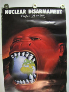NUCLEAR DISARMAMENT BEFORE IT'S TOO LATE. 1980s RAFAL OLBINSKI Art Poster