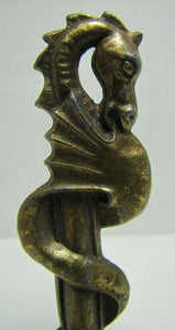 Old SERPENT SEA MONSTER BEAST Finial Figural Decorative Arts Hardware Element