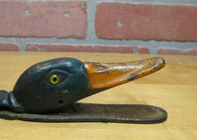 Load image into Gallery viewer, Antique Cast Iron Duck with Glass Eyes Paperclip Paperweight Decorative Desk Art
