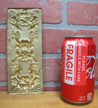 Load image into Gallery viewer, Antique Door Push Plate Ornate high relief Flowers Vines Scrollwork thin Brass
