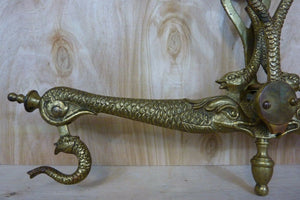 Vintage Brass Decorative Art Scale Balance Figural Dauphins Candearte Portugal