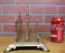 Load image into Gallery viewer, B&amp;H BRADLEY HUBBARD Antique Brass Decorative Arts Letter Holder Magazine Rack
