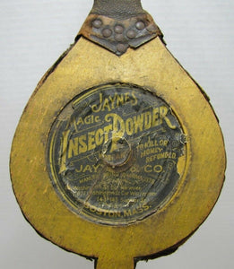 Antique JAYNES MAGIC INSECT POWDER Poison Advertising Wooden Bellows BOSTON MASS