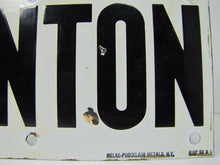 Load image into Gallery viewer, CLINTON Old Porcelain Railroad Train Station Town Sign NELKE-PORCELAIN METALS NY
