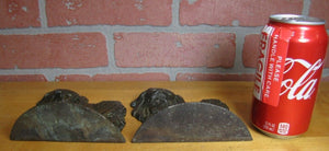 Old PEKINGESE Bookends Cast Iron Bronze Wash Decorative Art Dog Statues