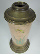 Load image into Gallery viewer, Hollings &amp; Co Boston Antique 19c Porcelain Brass Exquisite Hand Painted Oil Lamp
