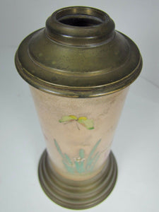 Hollings & Co Boston Antique 19c Porcelain Brass Exquisite Hand Painted Oil Lamp