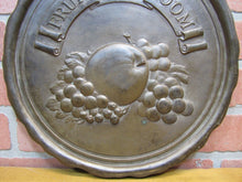 Load image into Gallery viewer, FRUIT OF THE LOOM Old Lg Embossed Brass Bronze Plaque Sign Underwear Advertising

