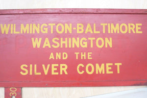 Old WILMINGTON BALTIMORE WASHINGTON & SILVER COMET Train RR Station Sign 2x