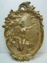 Load image into Gallery viewer, Antique Art Nouveau Nude Maiden Trinket Tray Bird in Hand Doe High Releif Beauty
