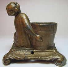 Load image into Gallery viewer, Antique Match Holder Turn of Century Child Bucket Small Animals Vesta Safe
