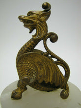 Load image into Gallery viewer, Antique Bronze Griffin Dragon Monster Beast Figural Decorative Arts Marble Base
