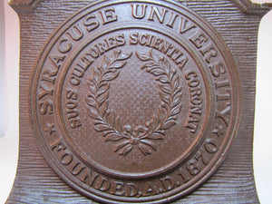 Antique Syracuse University Cast Iron Bookend Metal Doorstop CS&C Co ornate