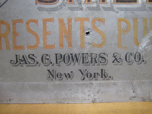 RED SHIELD REPRESENTS PURITY JAS G POWERS & Co NY Antique Grocery Store Ad Sign