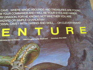 Orig 1980s CompuServe ADVENTURE Video Game Promo Poster artwrk Gray Morrow SciFi