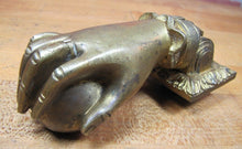 Load image into Gallery viewer, Antique Hand Ball Door Knocker Striker Ornate Architectural Hardware Element
