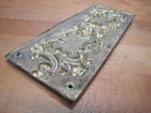 Load image into Gallery viewer, Antique Door Push Plate Ornate high relief Flowers Vines Scrollwork thin Brass
