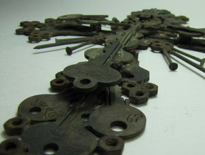 FOR HEAVENS SAKE Folk Art Key Crucifix Cross Nails Keys Ornate Artwork