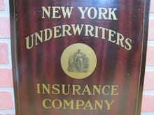 Load image into Gallery viewer, NEW YORK UNDERWRITERS INSURANCE COMPANY Antique Sign American Art Works Ohio
